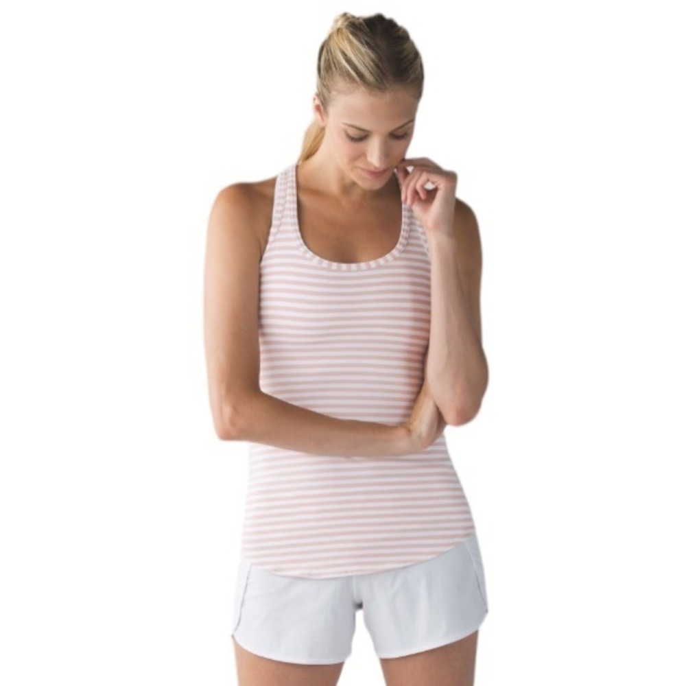 Lululemon Studio Racerback Narrow Bold Stripe in White Naked